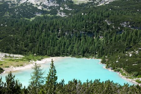 Sorapis lake in Dolomitesの写真素材