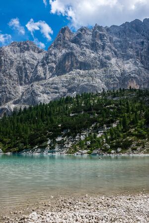 Sorapis lake in Dolomitesの写真素材