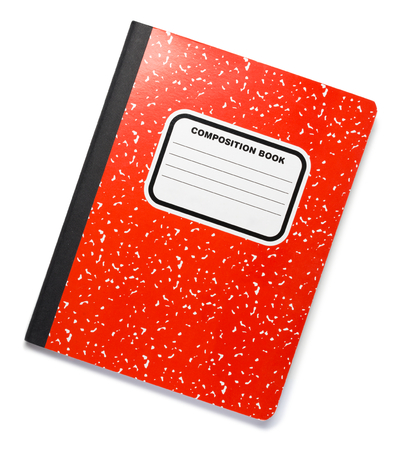 Red Composition Book on Whiteの写真素材