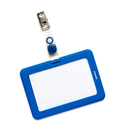 Blank Name Tag on Whiteの写真素材