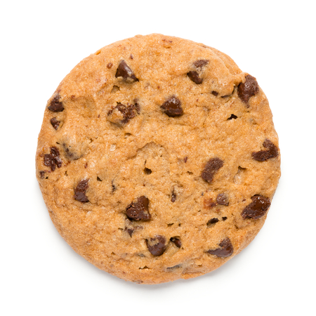 Chocolate Chip Cookie on Whiteの写真素材
