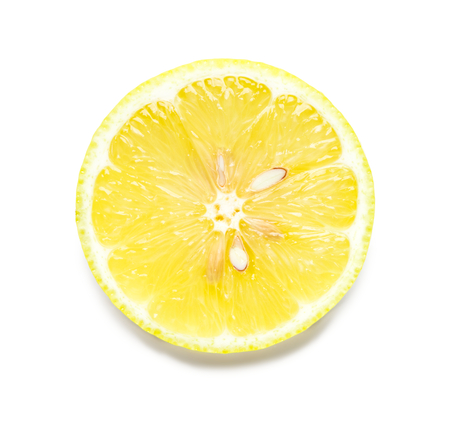 Lemon Slice on White Backgroundの写真素材