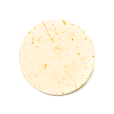 Flour Tortilla on White Backgroundの写真素材