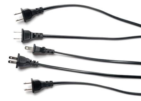Electrical Plugs Isolated on White Backgroundの写真素材