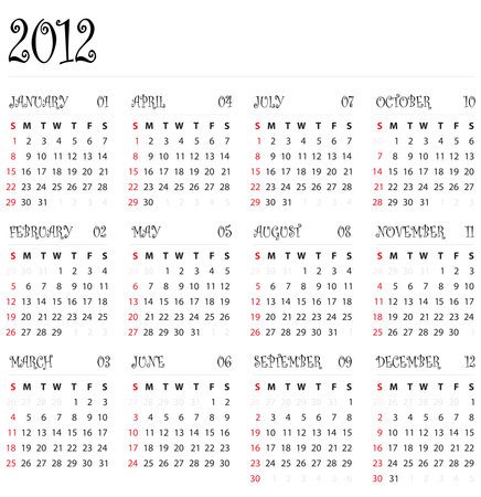 2012 Calenderのイラスト素材
