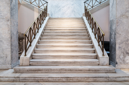 marble stairs indoors - construction detailの写真素材