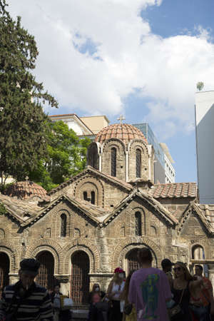 Athens, Greece - September 11,2021 Panaghia Kapnikarea church on Ermou Street in Athens, Greeceのeditorial素材