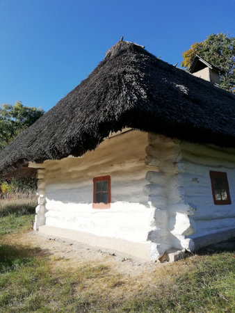 Beautiful Ukraine`s old house architecture in the Pirogovo villageの写真素材