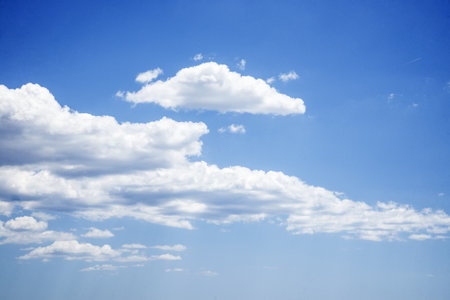 nice summer blue sky in the Greeceの写真素材