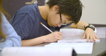 New York, New York - January 26, 2016 - Students studies for SAT standardized testのeditorial素材
