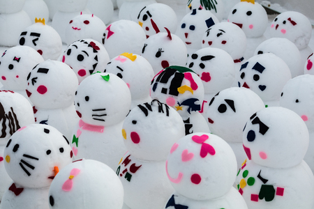 Little snowman at Hokkaido Snow festival.の写真素材