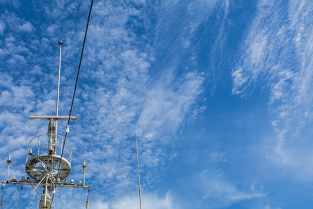 antique battle ship communication tower.の写真素材