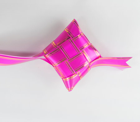 Single colors ribbon of ketupat rayaの写真素材