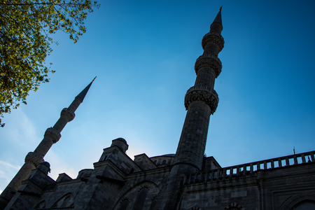 Minarets of the Fatih mosque in Istanbulの写真素材