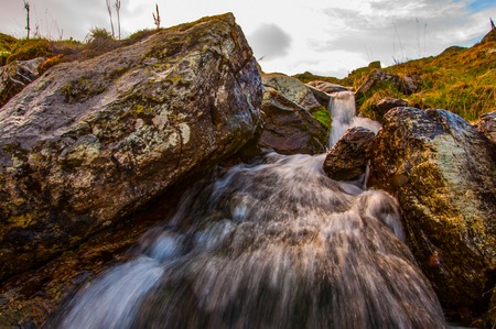 The small mountain stream on the Vranica in Bosnia and Herzegovinaの写真素材