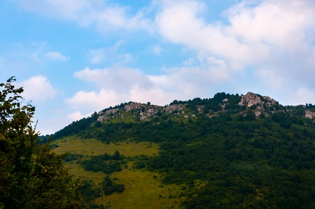Green hill above the Sarajevo city in Bosniaの写真素材