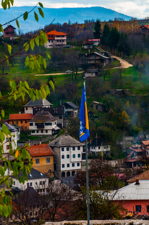 View to the city of Travnik from the fortressの写真素材