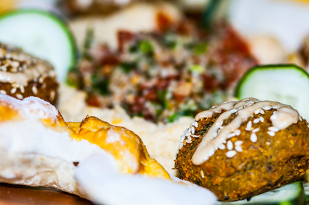 Beautiful decorated meal on the table served for a weddingの写真素材