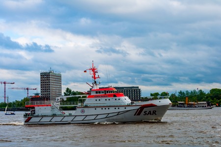 Boat that are used for city transport in Hamburg 11 May 2014のeditorial素材