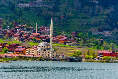 Beautiful landscape of the Uzungol in Trabzon in Turkeyのeditorial素材