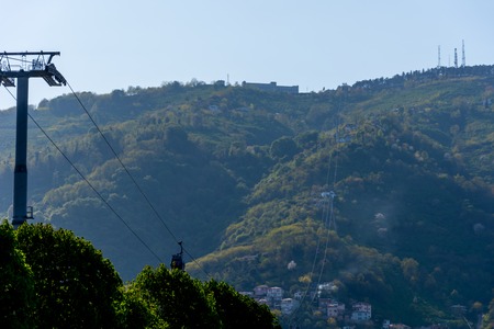 The park with a cable car in city of Ordu in Turkeyのeditorial素材