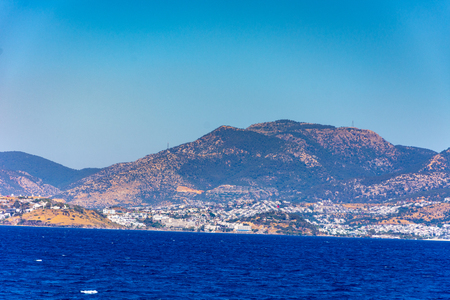 Beautiful landscape of the city of Bodrum and Aegean seaの写真素材