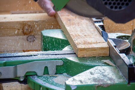 Circular saw used for cutting the woodの写真素材