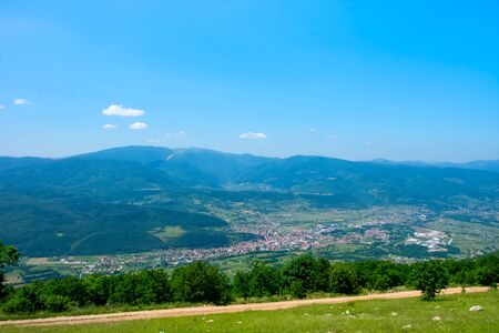 View to the city of Gornji Vakufの写真素材