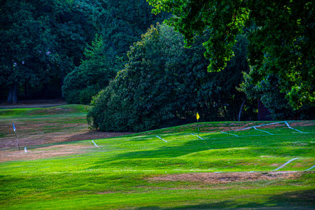Golf court marked and ready for people to play in Frankfurt am Main