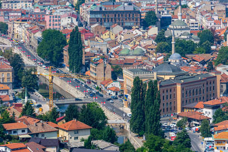 View to the Bascarsija old part of Sarajevo capital city of Bosnia and Herzegovina 2019.08.09のeditorial素材