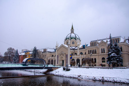 Academy of fine arts exterior building in the winter