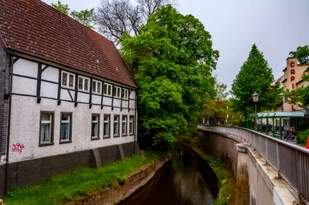 Aa or Westfalische Aa or Westphalian Aa a river in Herford city in North Rhine-Westphalia, Germanyのeditorial素材