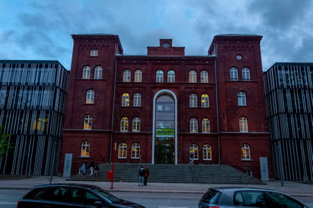 Hamburg, Germany, May 11. 2014. University of technology, front view of the historical buildingのeditorial素材
