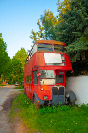London double decker bus in museum in Bad Oeynhausenのeditorial素材