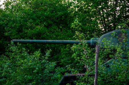 Military tank exhibited at abandoned motor technica museum at Bad Oeynhausenのeditorial素材