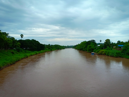 Turbid water river.の写真素材