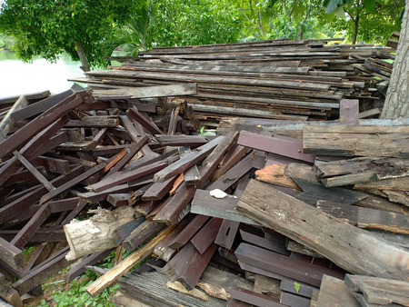 Decayed wood from building.の写真素材