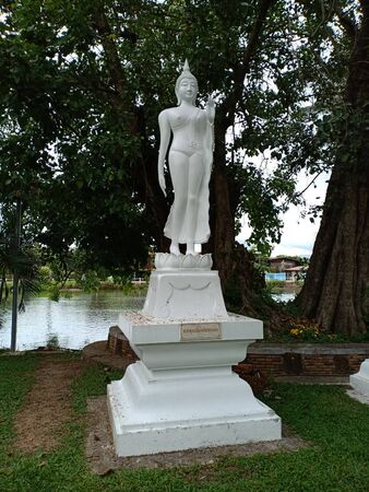 Sukhothai, Thailand, Aug 11th, 2018, Standing Buddha image.のeditorial素材