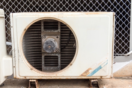 Old air compressor broke の写真素材