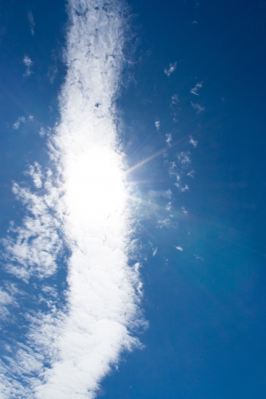 White clouds in a blue sky  Sky backgroundの写真素材
