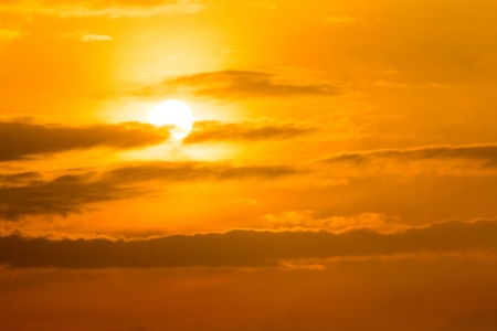 The evening sun is fallingの写真素材