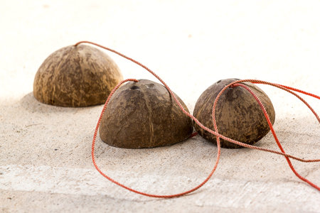 Coconut shells hundred with rope toys made â€‹â€‹in Thailand 
