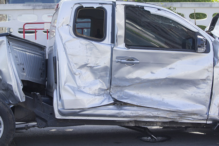 Car damage Caused by accidentsの写真素材