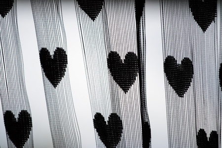 abstract,  Heart on the curtains  backgroundの写真素材