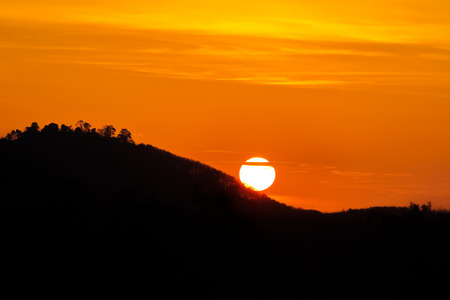 sunsets over the mountainsの写真素材