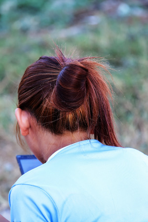 Close up hair women From the rearの写真素材