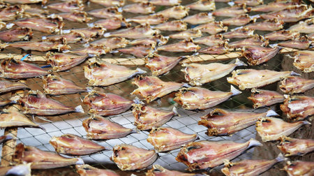 The fish are then dried in the sun to dry.