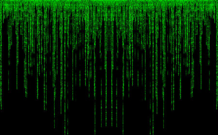 Green color code streams glowing on screen