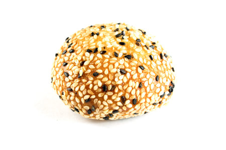 fried Chinese bun, Fried Chinese dumpling bun with white sesame sprinkle