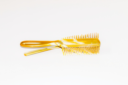hair combs old dirty on acrylic textile fiberの写真素材